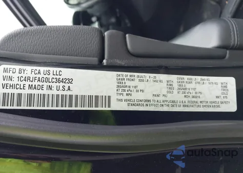 2020 Jeep Grand Cherokee Laredo E 4X4 из США, поврежденный, VIN 1C4RJFAG0LC364232